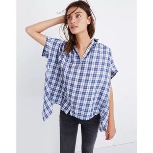 MADEWELL Central Open-Back Shirt in Linus Plaid